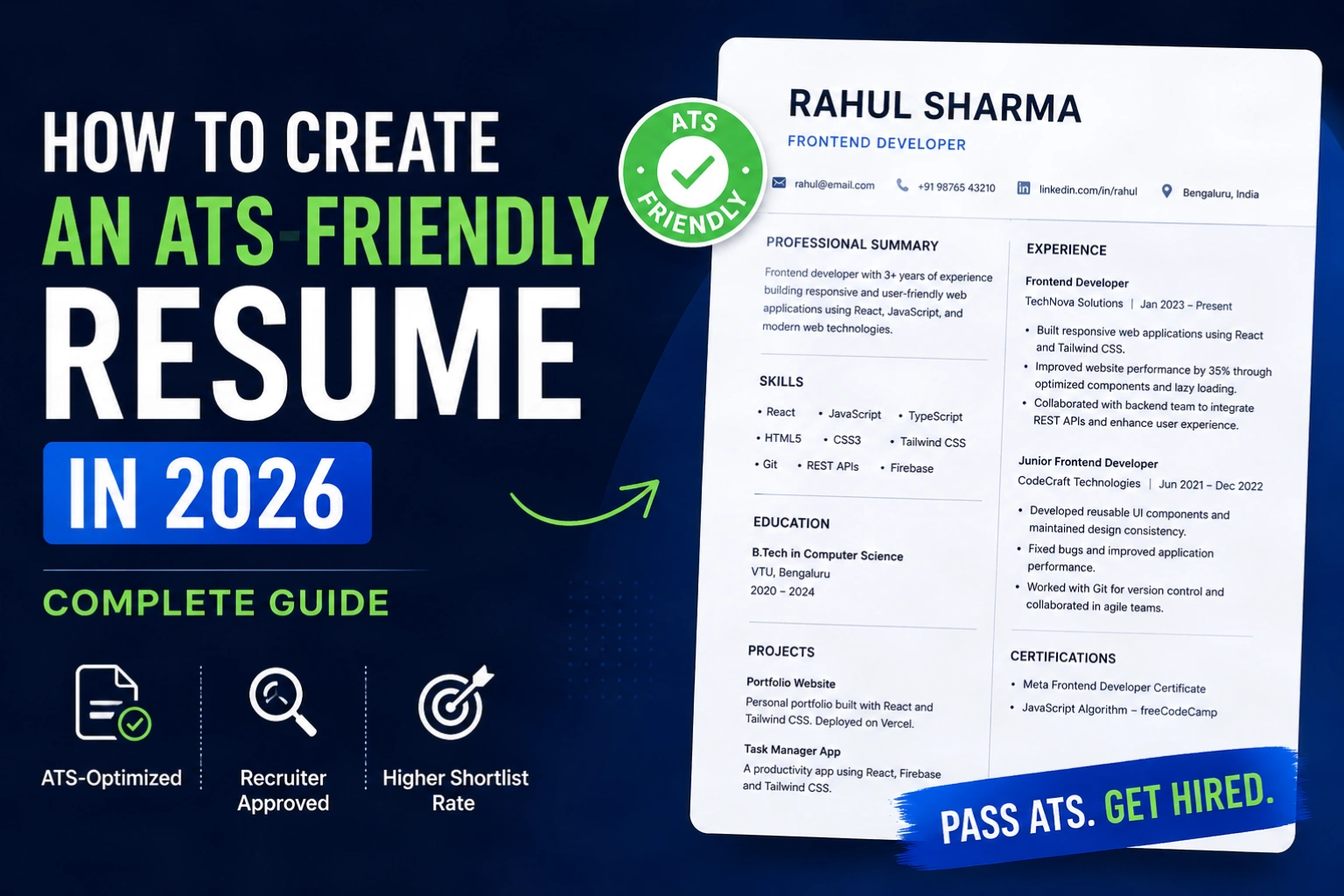 How to Create an ATS-Friendly Resume in 2026 (Complete Guide)